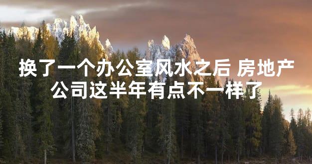 换了一个办公室风水之后 房地产公司这半年有点不一样了